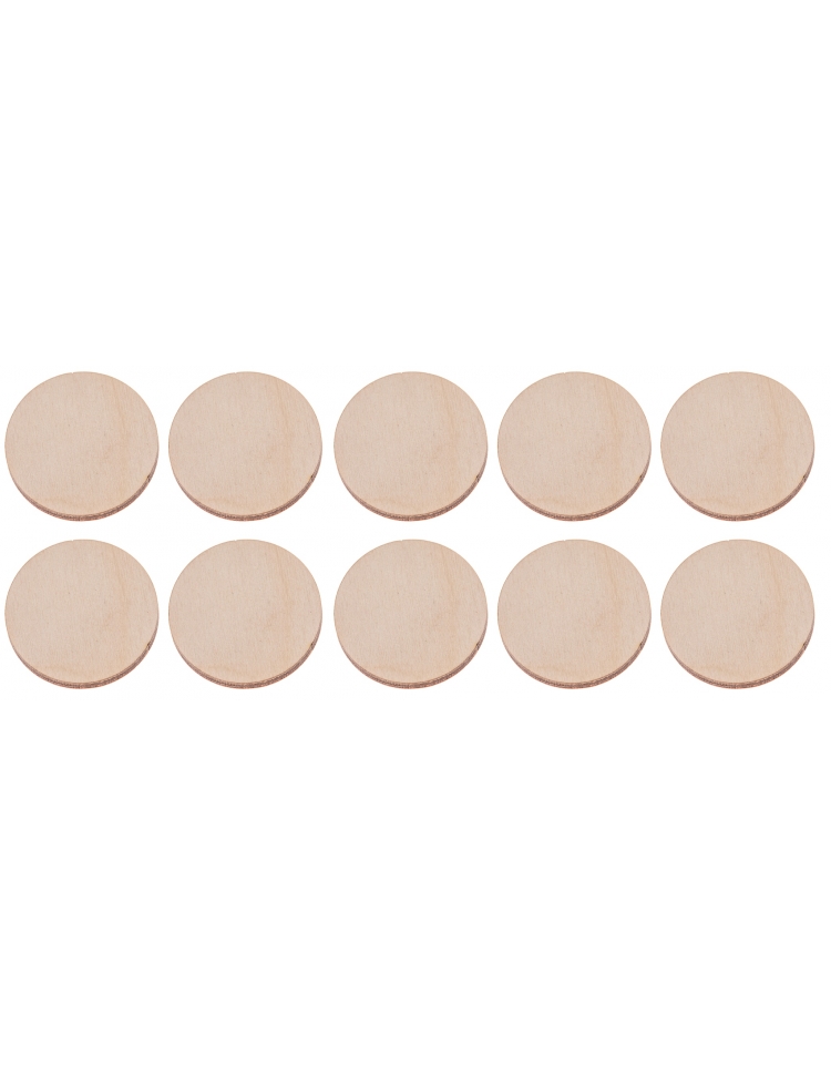 FK Dřevěná ozdoba (kolečko 10ks) - 4,5 cm x 6mm