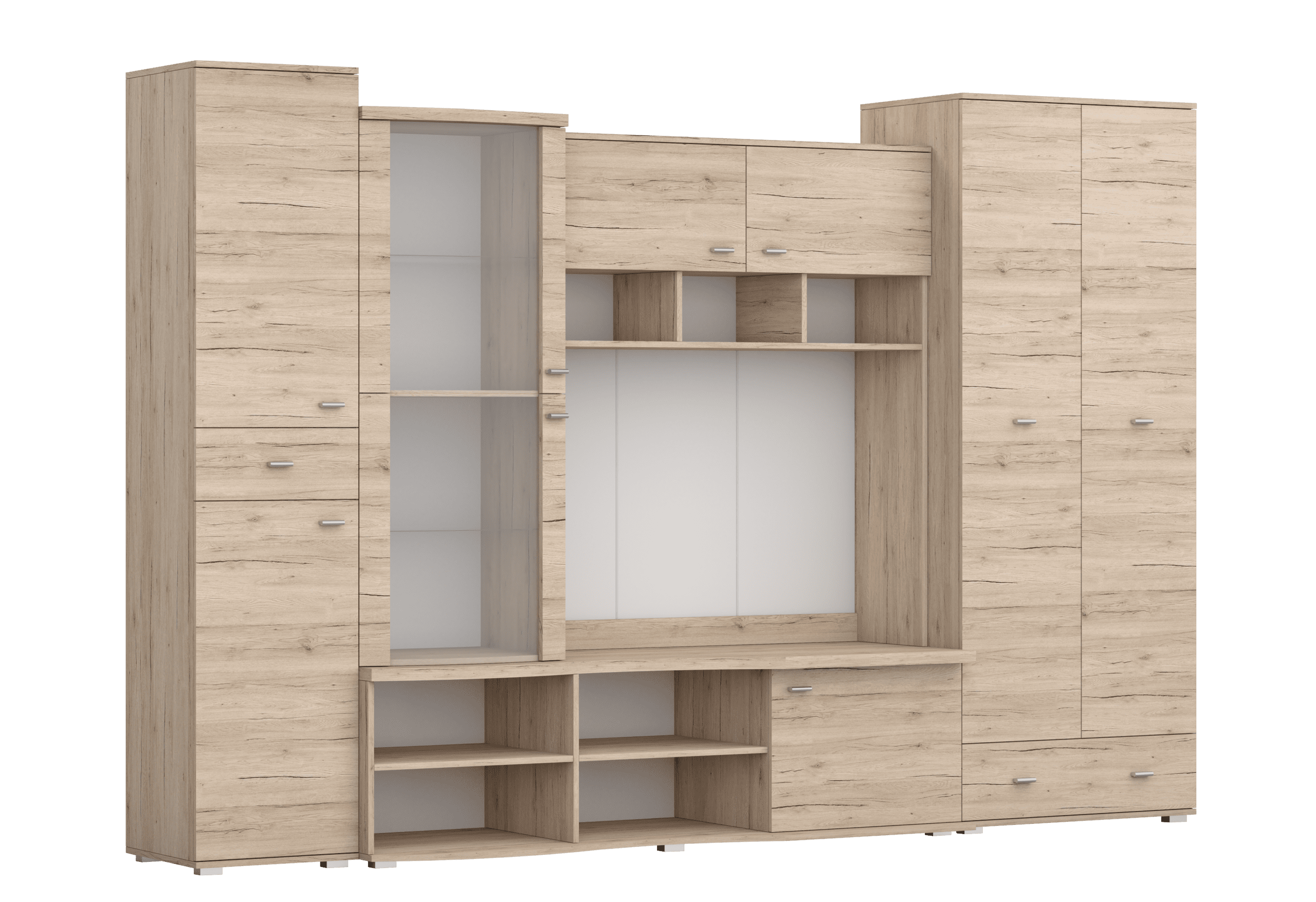 IDZ Sestava nábytku do obývacího pokoje GRENADA, 305 cm Dub San Remo