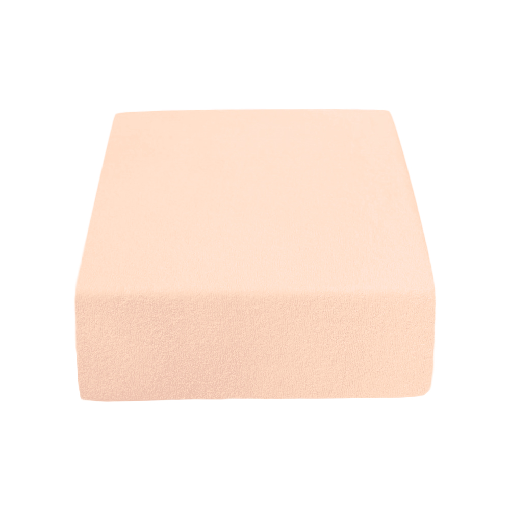 PupyHou Dětské prostěradlo do postele Froté - 180 x 80 cm, Broskvová