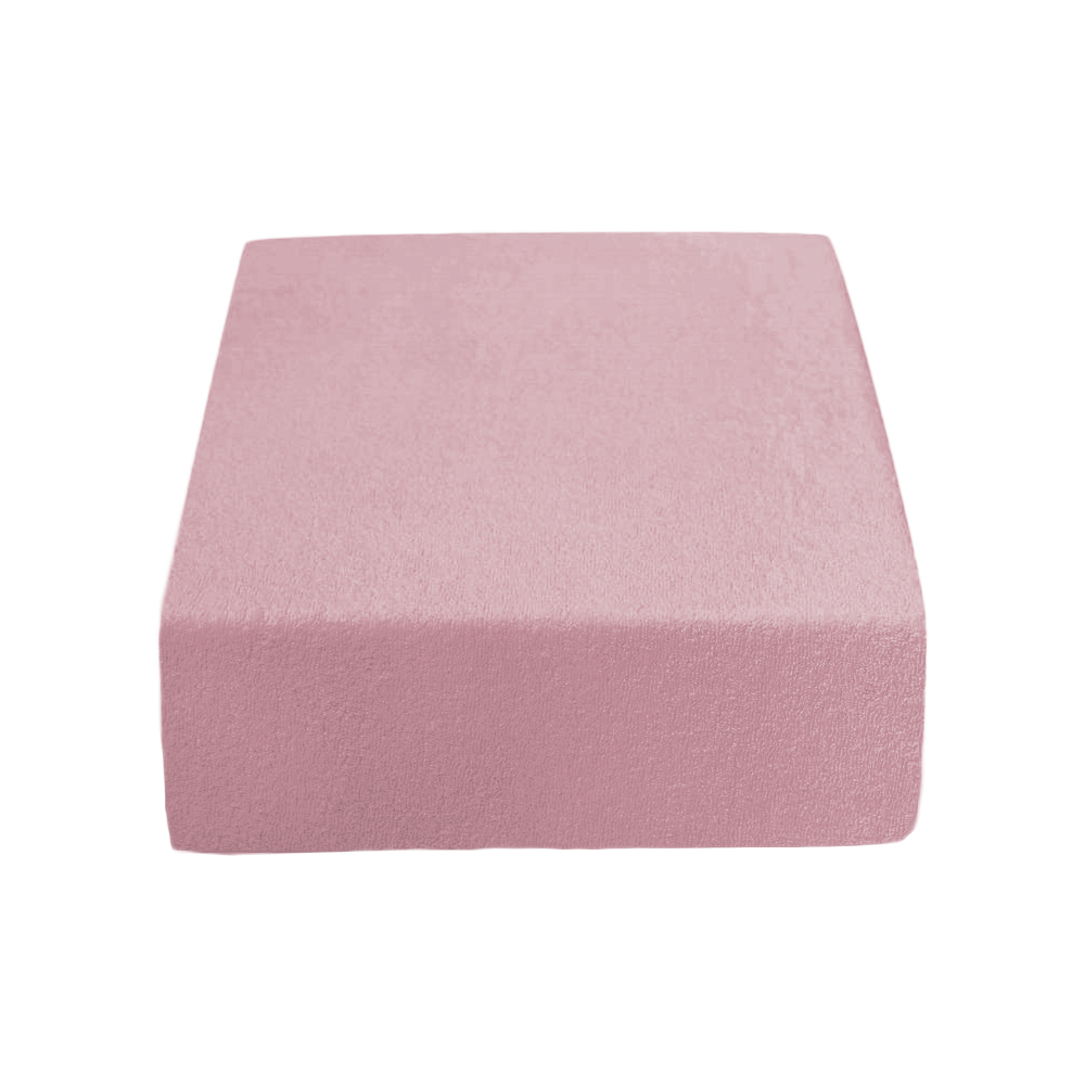 PupyHou Dětské prostěradlo do postele Froté - 180 x 80 cm, Pudrová