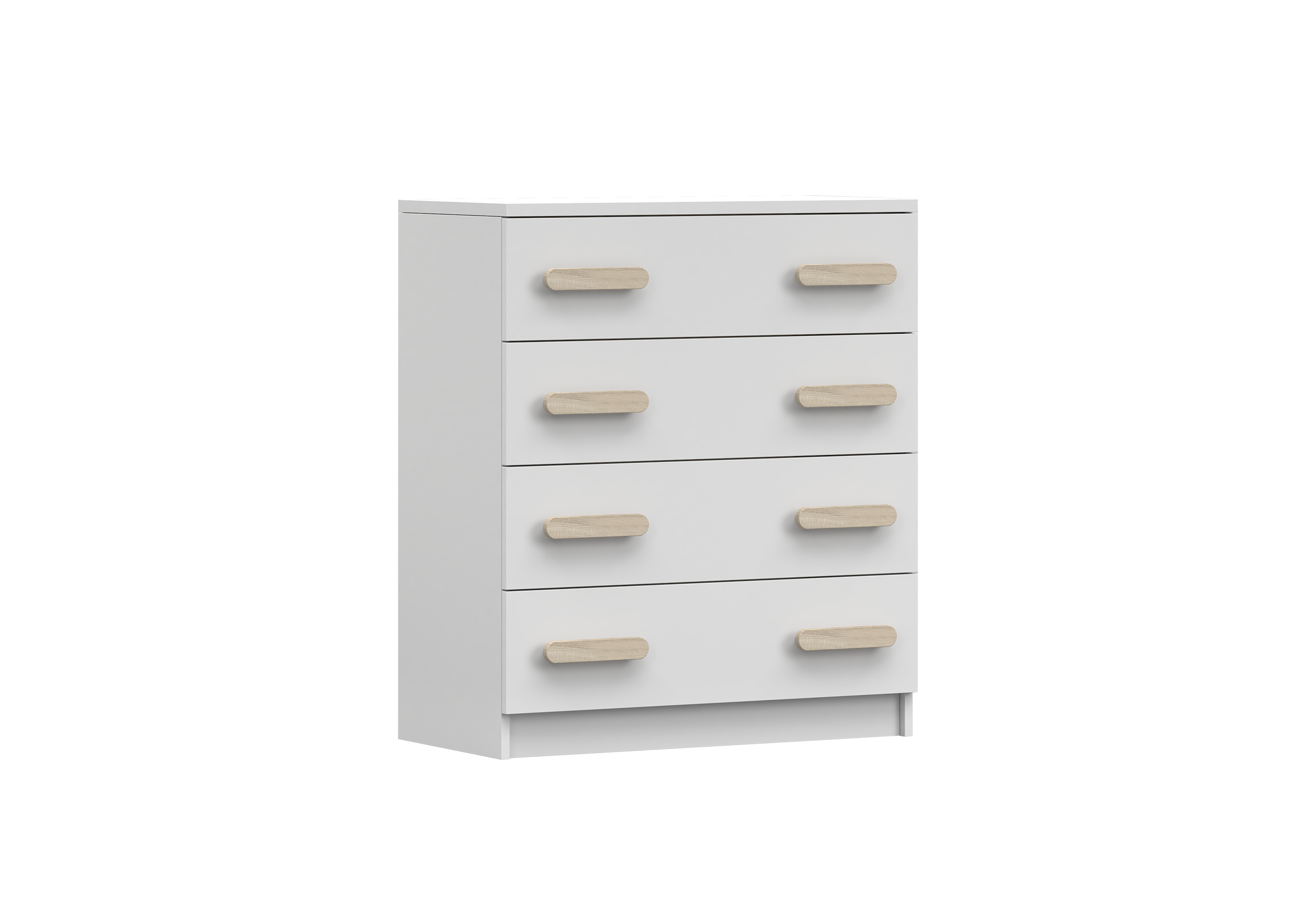 IDZ Komoda SMYK I 4S 02, 80 cm Bílá / Barevné úchytky Barva: Dub