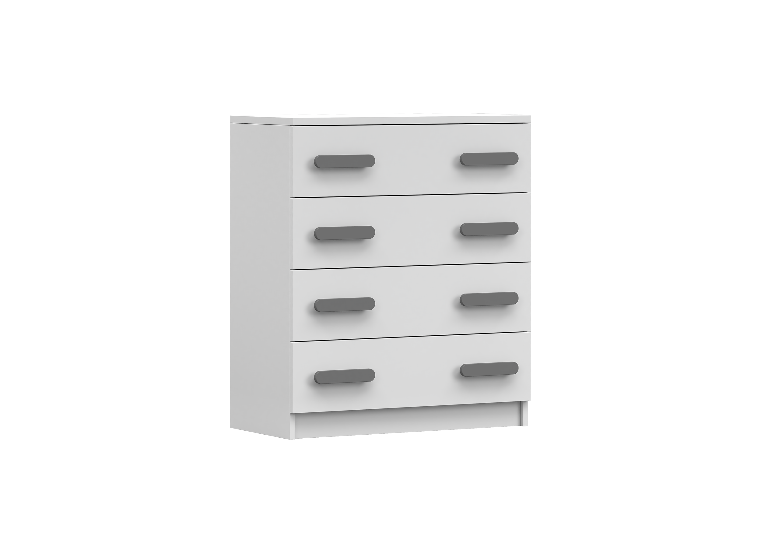 IDZ Komoda SMYK I 4S 02, 80 cm Bílá / Barevné úchytky Barva: Grafit