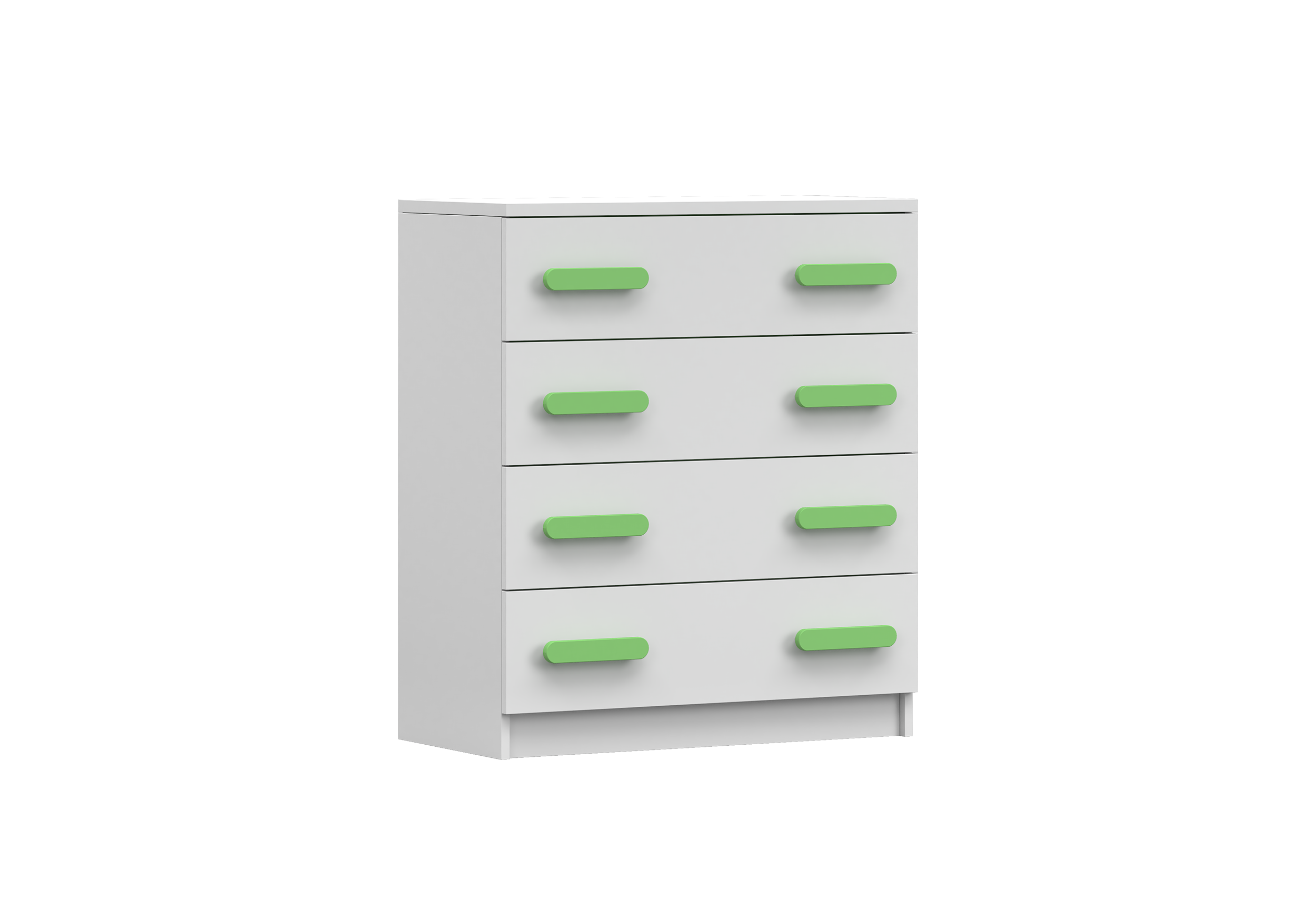 IDZ Komoda SMYK I 4S 02, 80 cm Bílá / Barevné úchytky Barva: Zelená