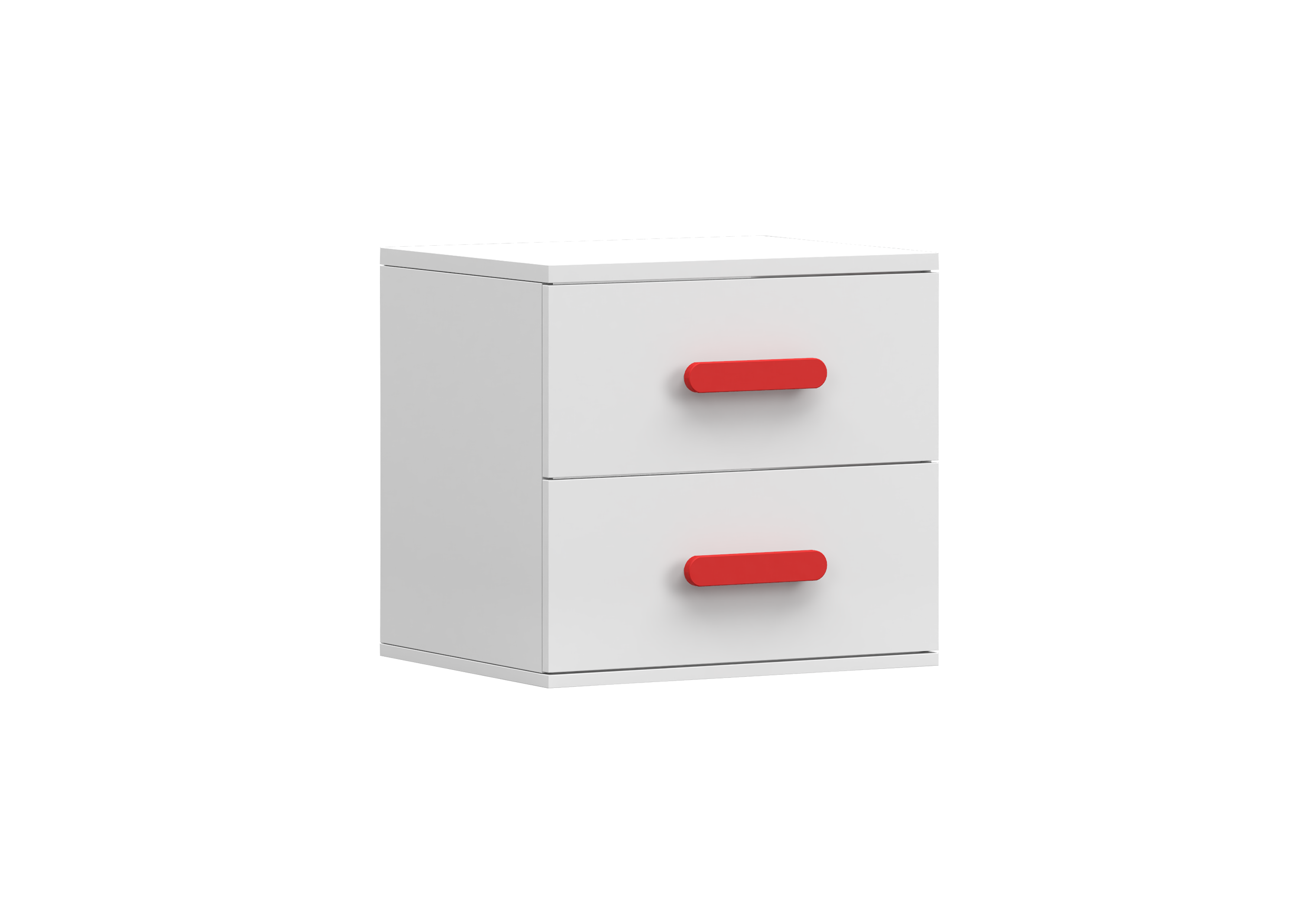 IDZ Noční stolek SMYK I 22, 55 cm Bílá / Barevné úchytky Barva: Červená