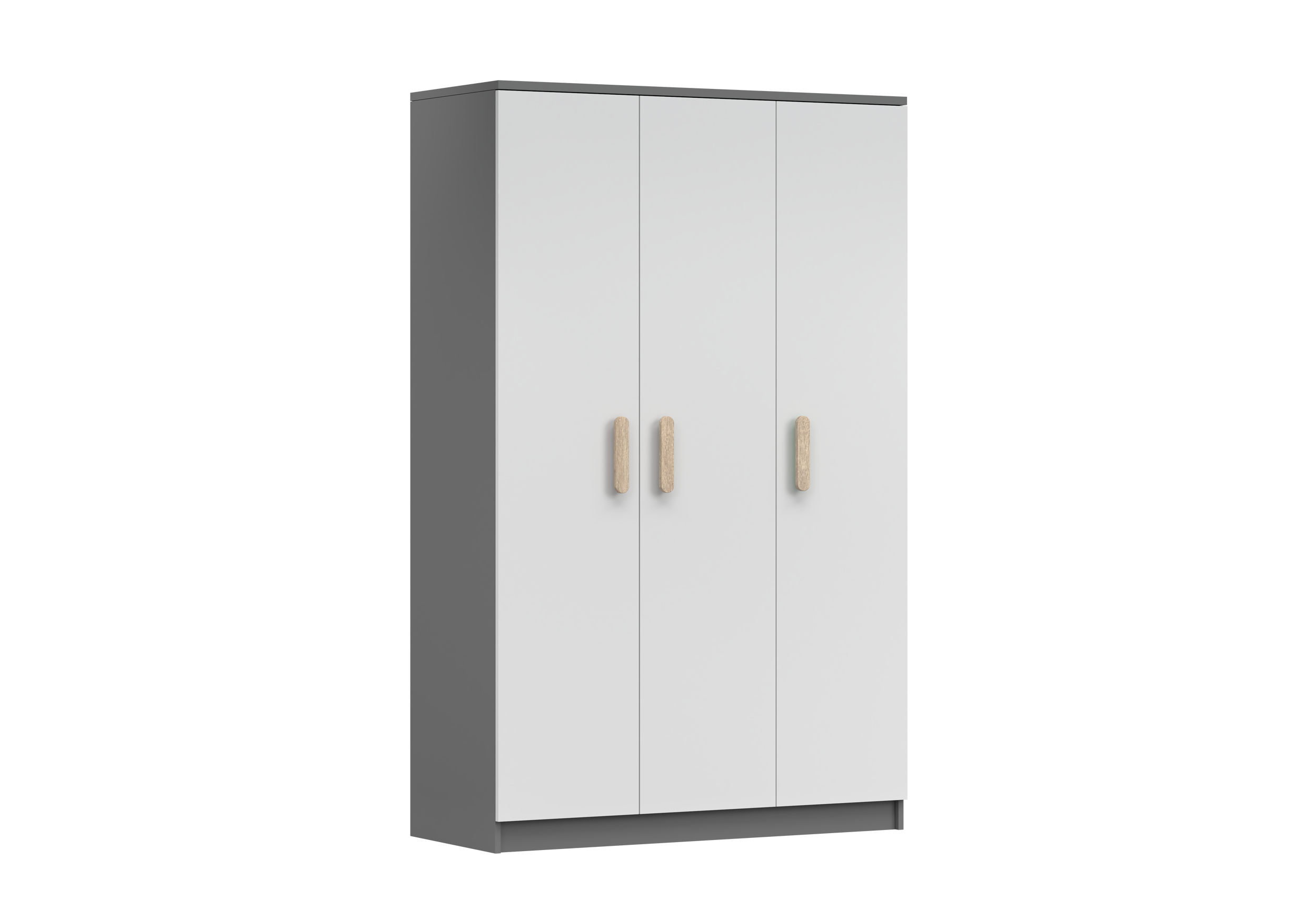 IDZ Šatní skříň SMYK II 3D 19, 120 cm Bílá + Grafit / Barevné úchytky Barva: Dub