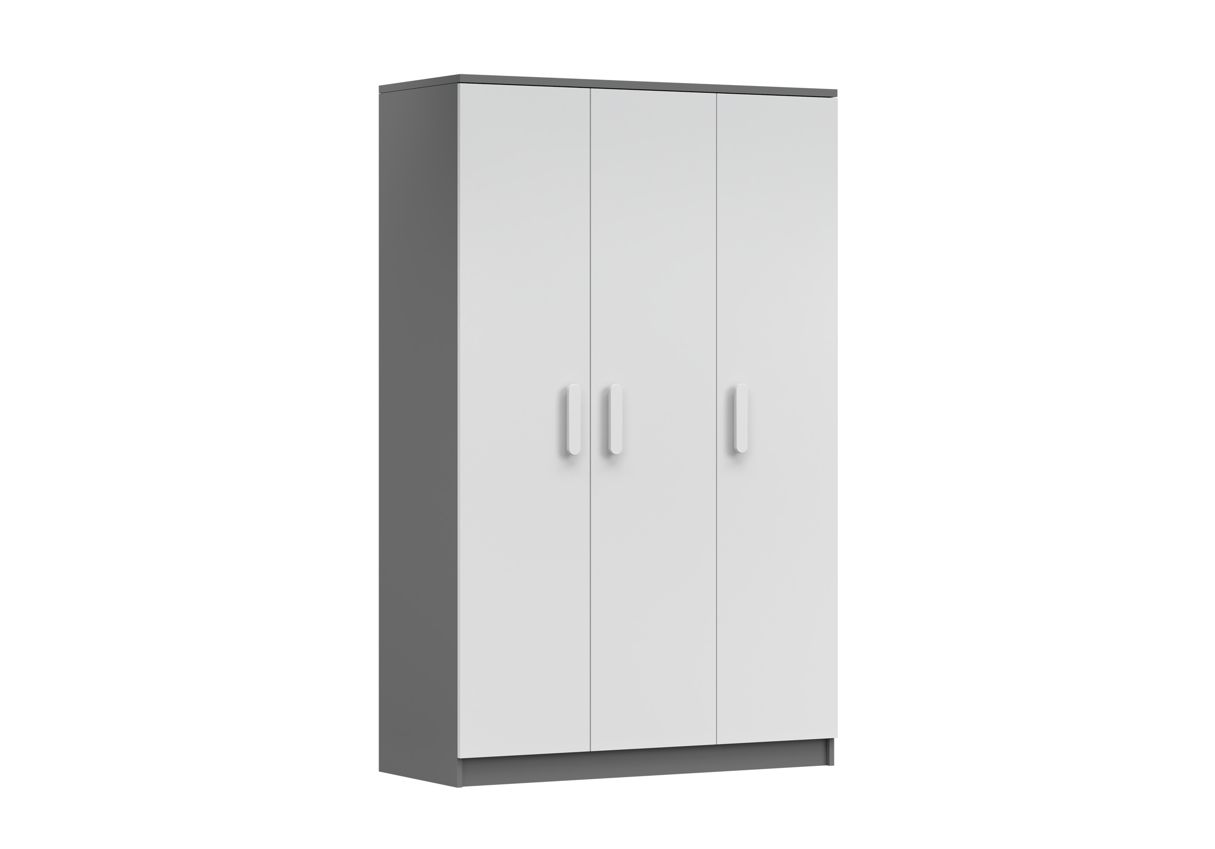 IDZ Šatní skříň SMYK II 3D 19, 120 cm Bílá + Grafit / Barevné úchytky Barva: Bílá