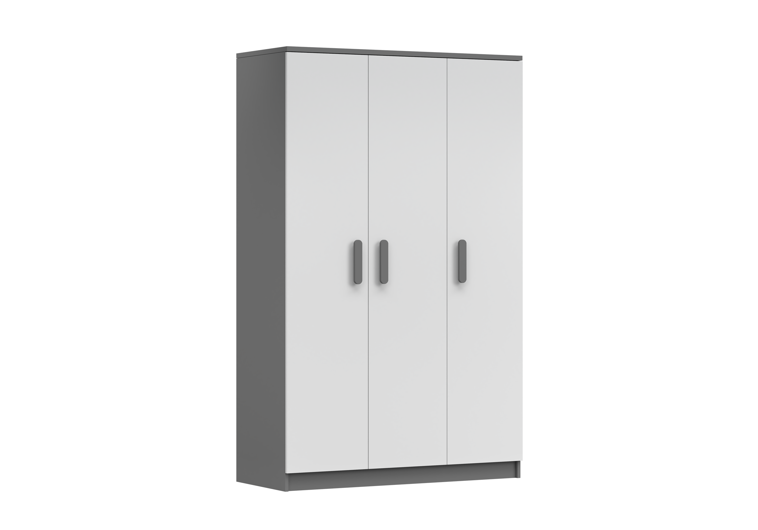 IDZ Šatní skříň SMYK II 3D 19, 120 cm Bílá + Grafit / Barevné úchytky Barva: Grafit