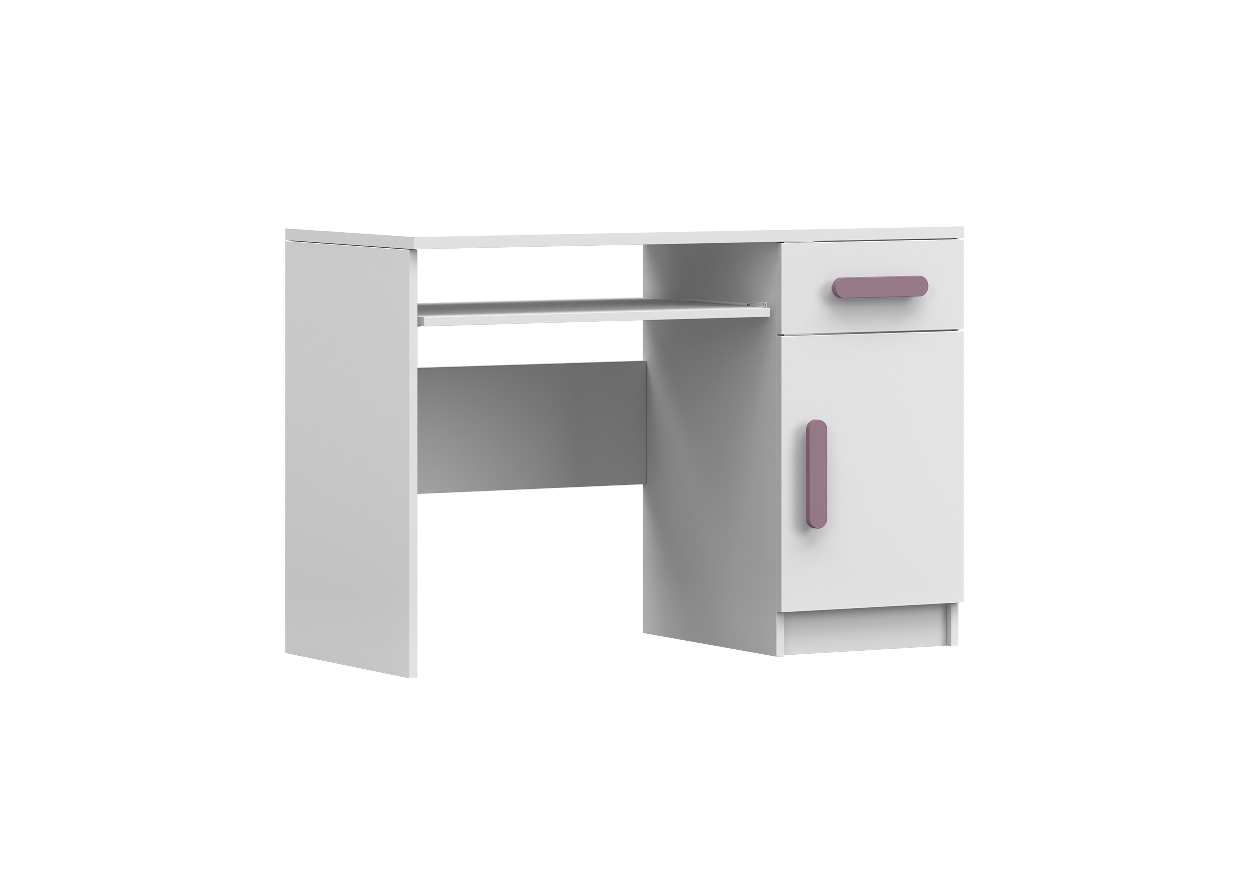 IDZ Psací stůl SMYK I 08, 110 cm Bílá / Barevné úchytky Barva: Fialová