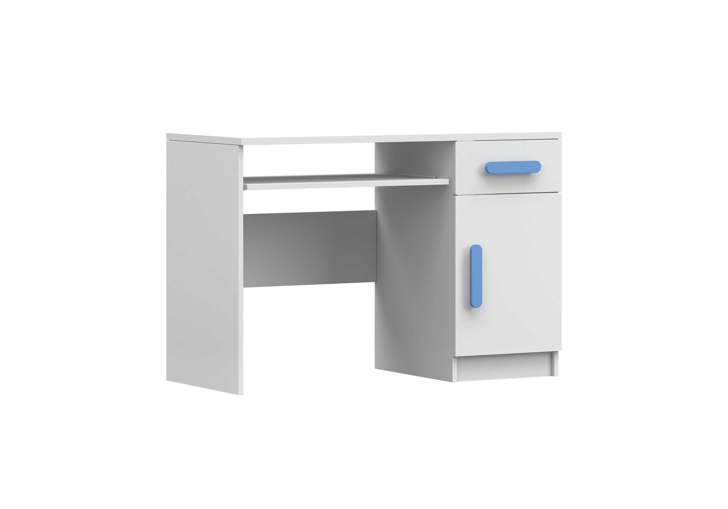 IDZ Psací stůl SMYK I 08, 110 cm Bílá / Barevné úchytky Barva: Modrá