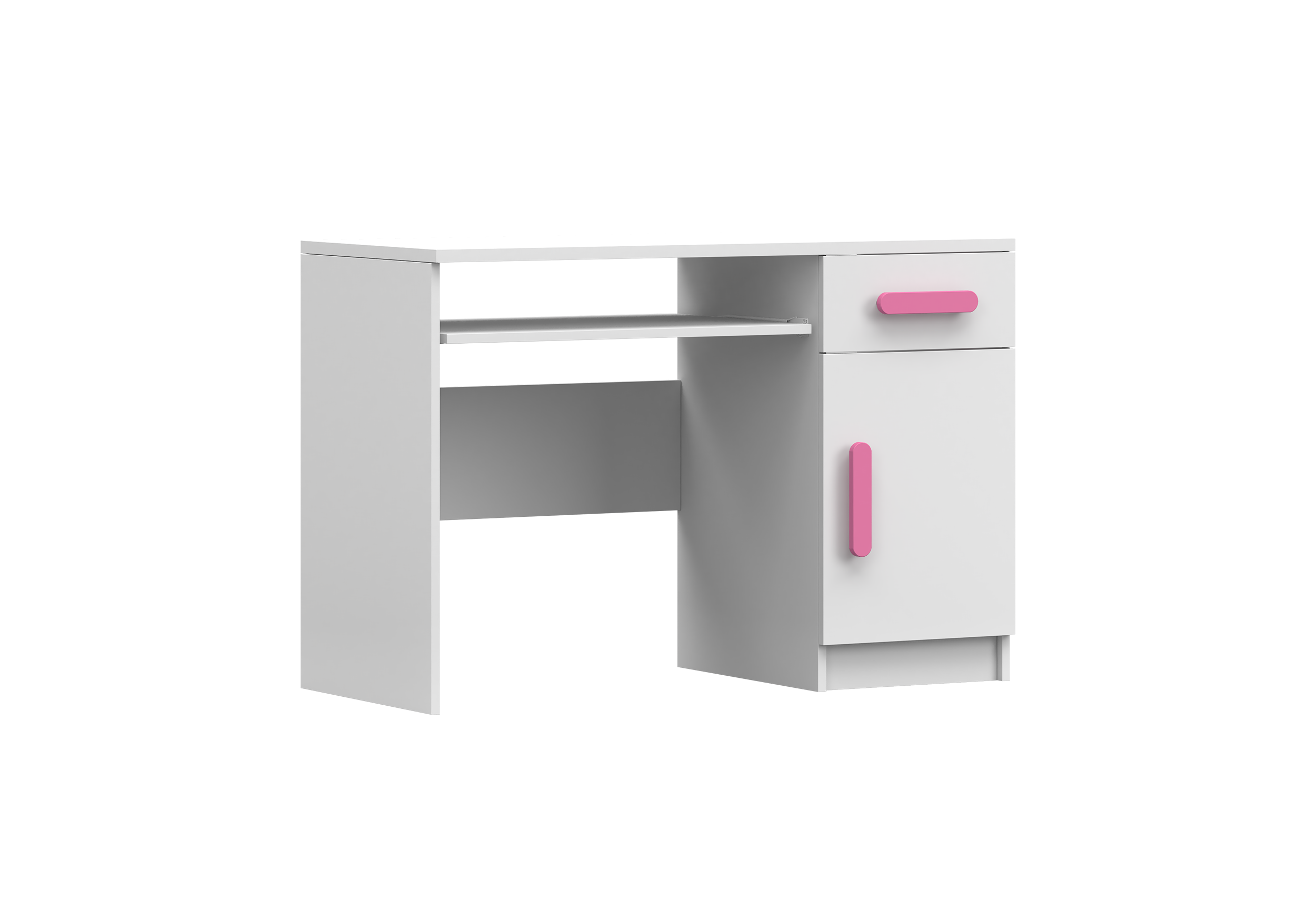IDZ Psací stůl SMYK I 08, 110 cm Bílá / Barevné úchytky Barva: Růžová