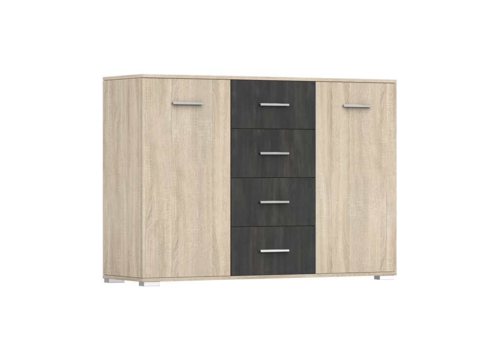 IDZ Komoda WENECJA 2D4S 27, 135 cm Dub Sonoma/Norská borovice