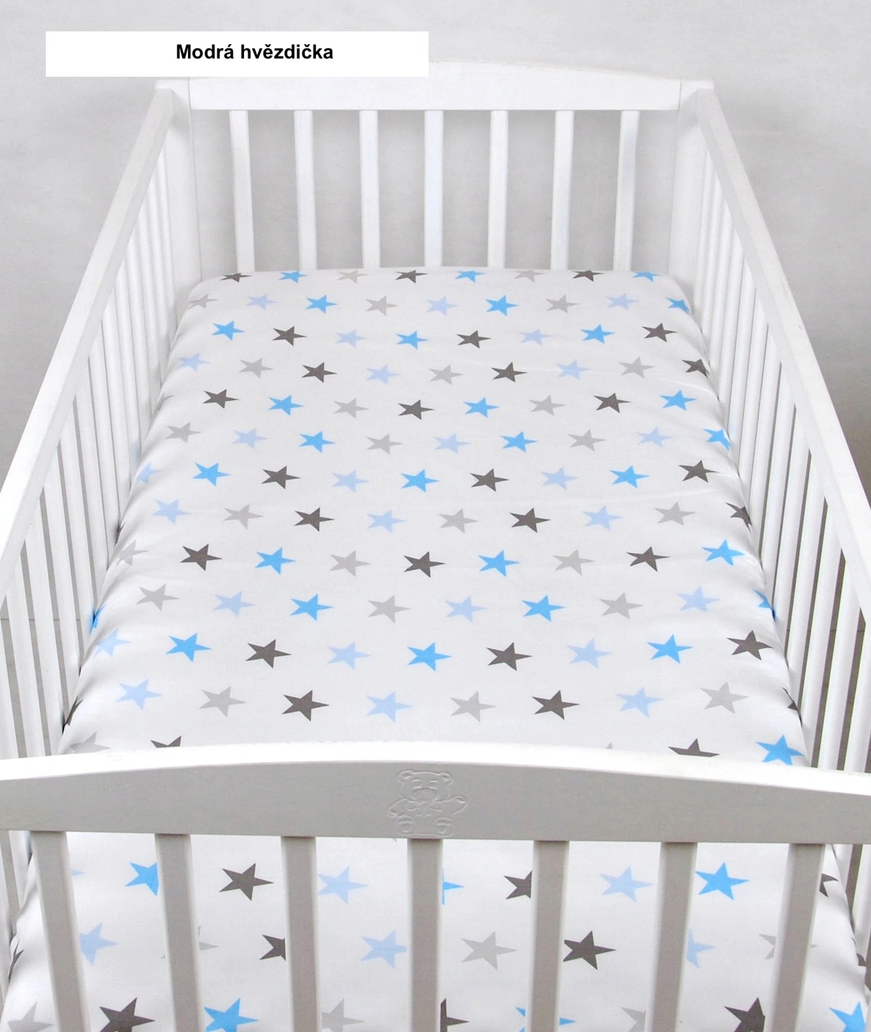 Levně BBL Dětské prostěradlo do postele bavlna - 120 x 60 cm, Modrá hvězdička