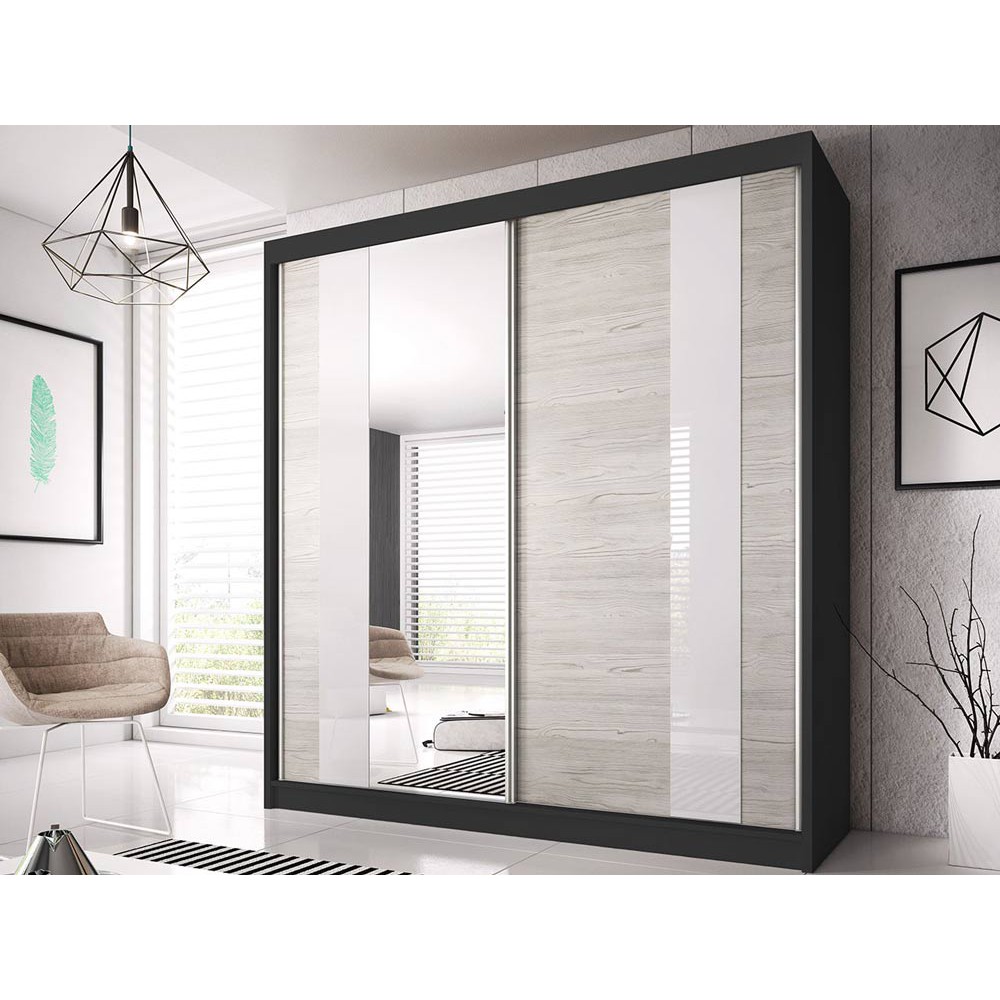 IDZ Šatní skříň HELIOS (MULTI 32), 233 cm Barva dřeva: Černá