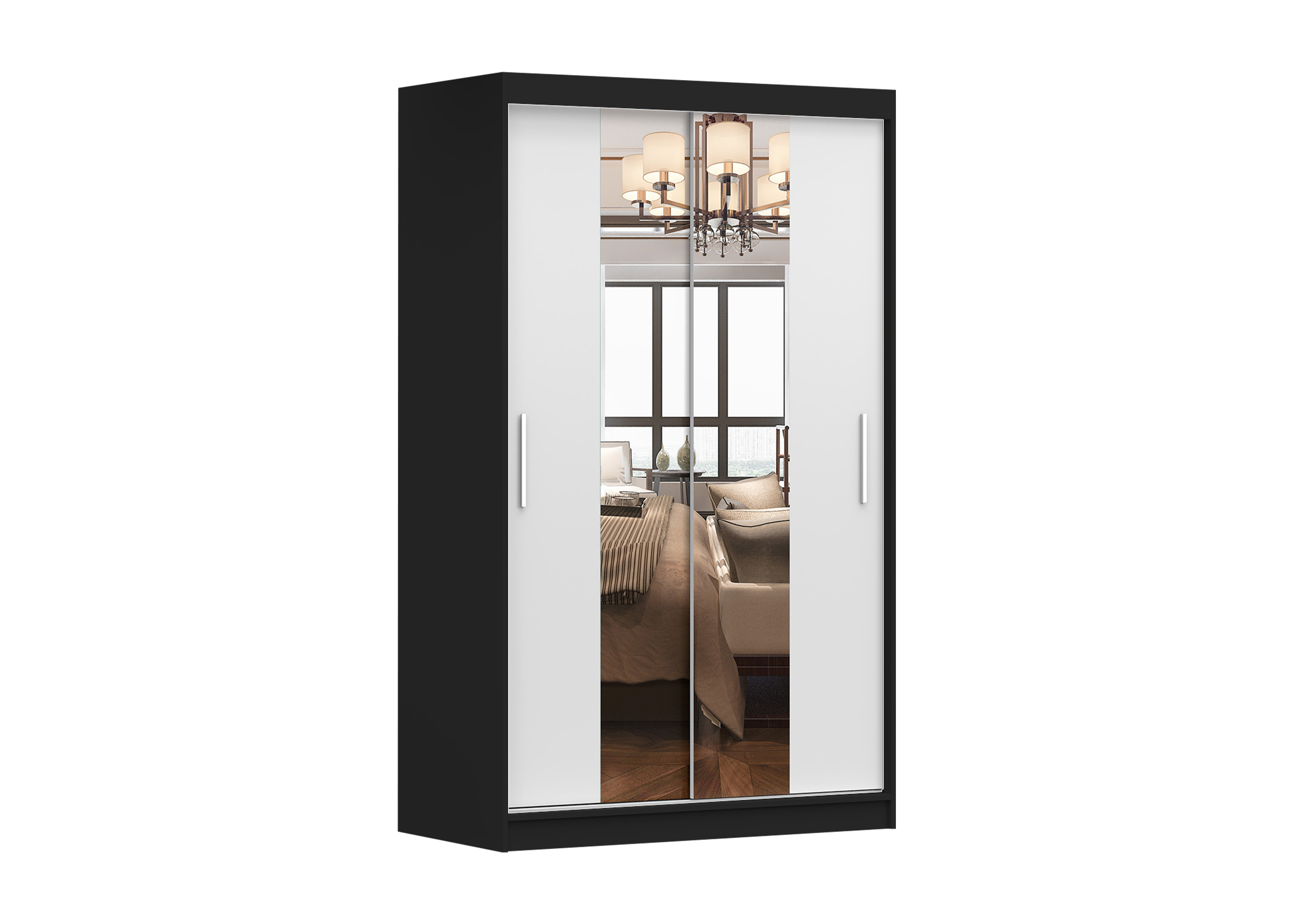 IDZ Šatní skříň NEOMI 01, 120 cm Barva dřeva: Černá + Bílá