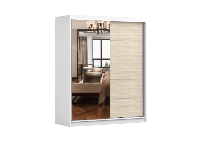 IDZ Šatní skříň BONO 05, 160 cm Barva dřeva: Bílá + Sonoma