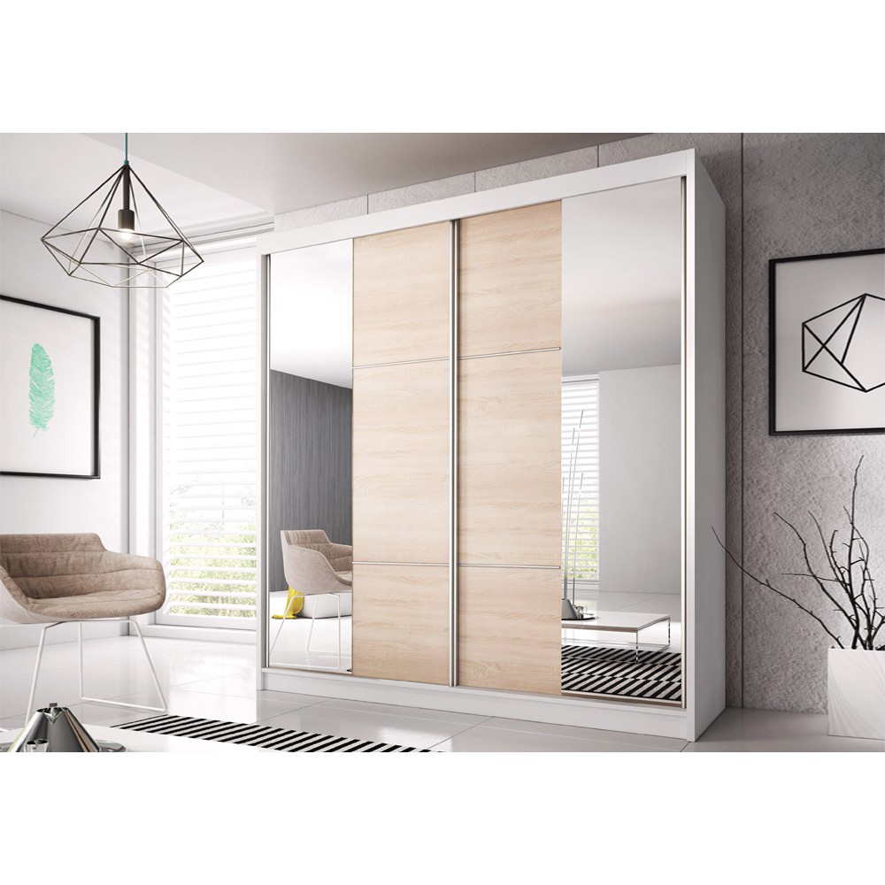 IDZ Šatní skříň MULTI 36, 233 cm Barva dřeva: Bílá + Sonoma
