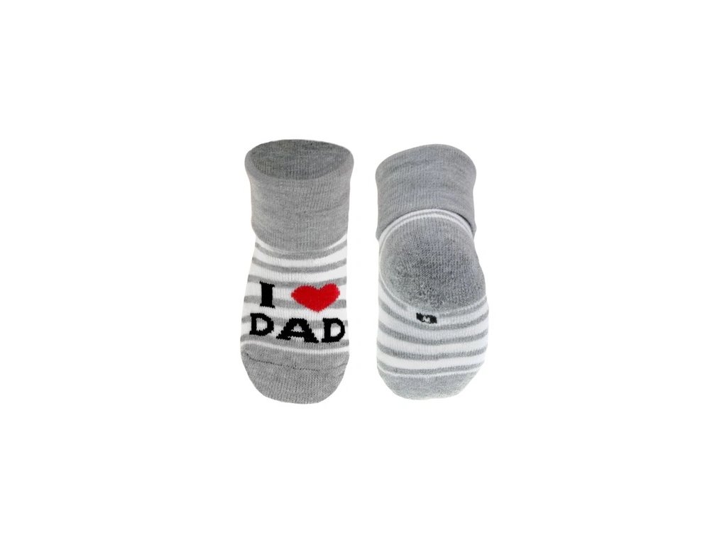 Levně MR Kojenecké ponožky - I love dad - vel. 68 - 74 - šedé