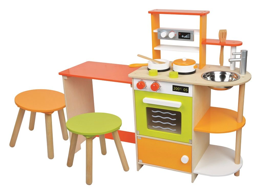 NEF Dětská kuchyňka s jídelním stolem a židličkami