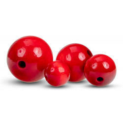 FK Dřevěné kulaté korálky - červené 50 ks - 1,6 cm