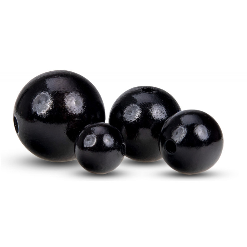 FK Dřevěné kulaté korálky - černé 50 ks - 3 cm
