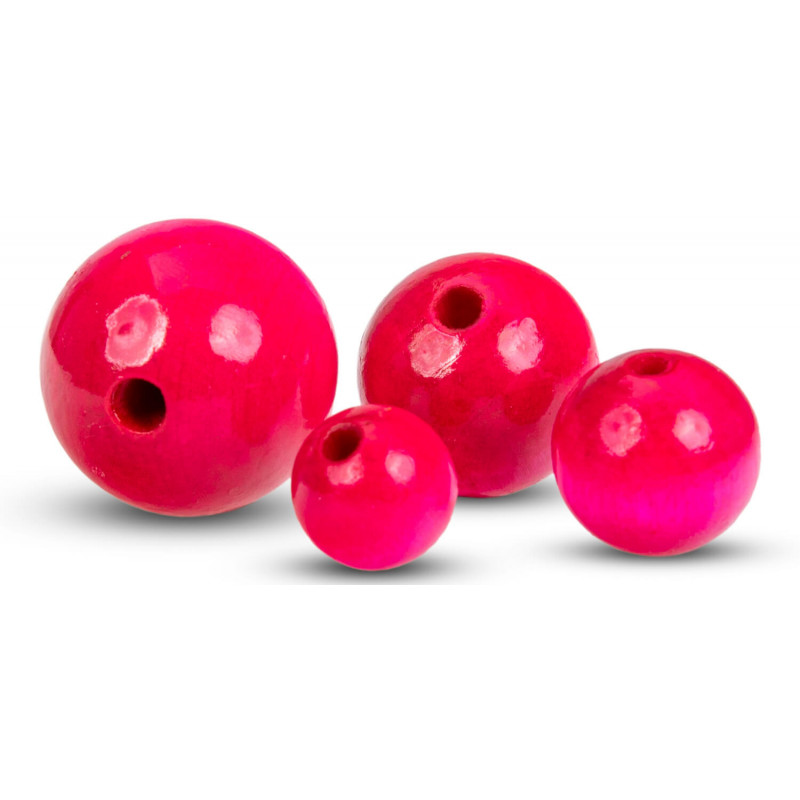 FK Dřevěné kulaté korálky - růžové 50 ks - 1,6 cm