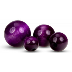 FK Dřevěné kulaté korálky - fialové 10 ks - 2 cm