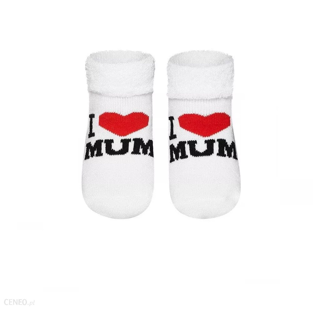 Levně MR Kojenecké ponožky - I love mum - vel. 80 - 86 bílé