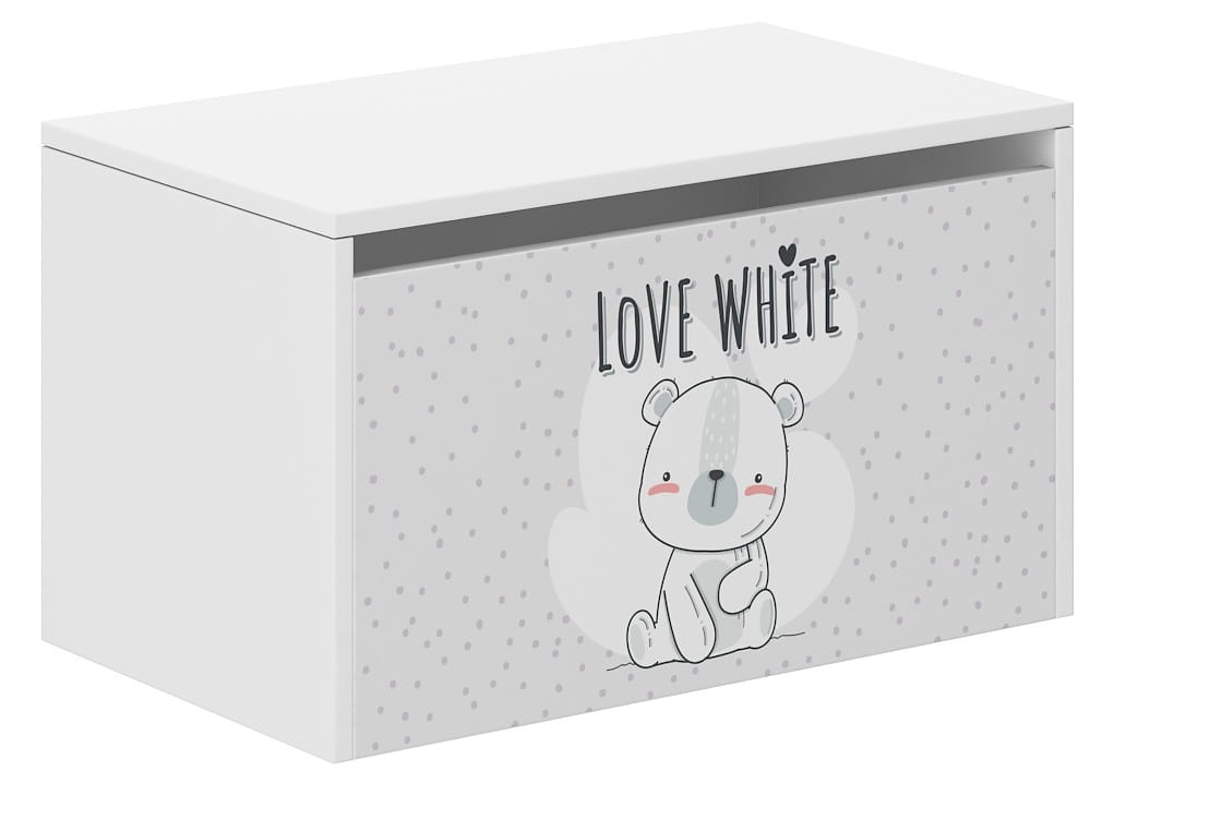 Levně WD Dětský box na hračky 69 x 40 x 40 cm - Bílý medvídek