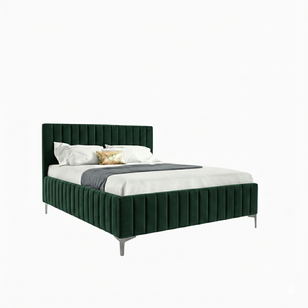 Eka Čalouněná postel INTIMA+ 180x200 cm Barva látky Trinity: (2328) Tmavá zelená, Úložný prostor: Bez úložného prostoru