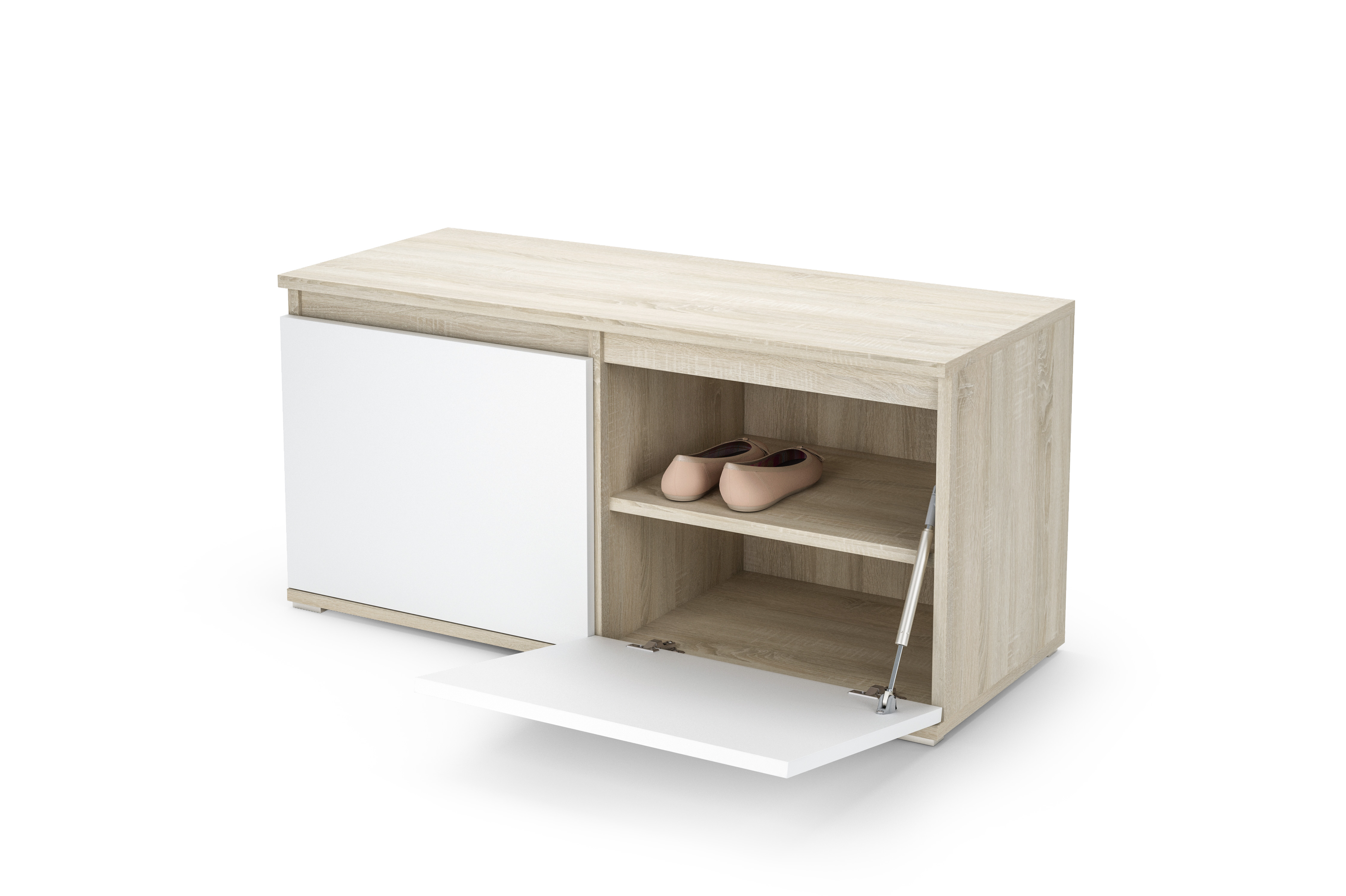 Produktové foto Eka Předsíňová stěna s čalouněnými panely Trinity 2 - Sonoma / Tmavá hnědá 2308