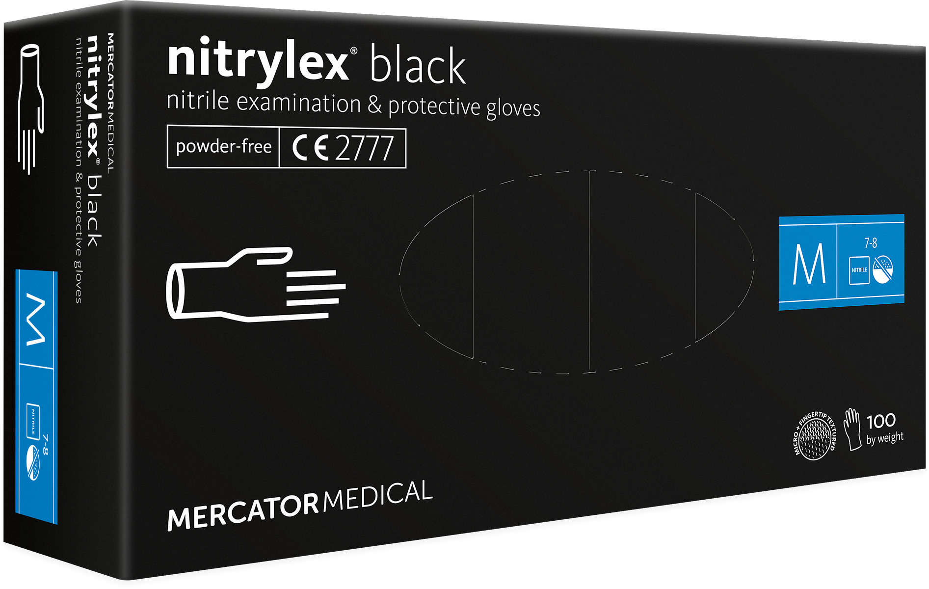 Levně FW Jednorázové rukavice NITRYLEX BLACK 100 ks - bez pudru Velikost: M
