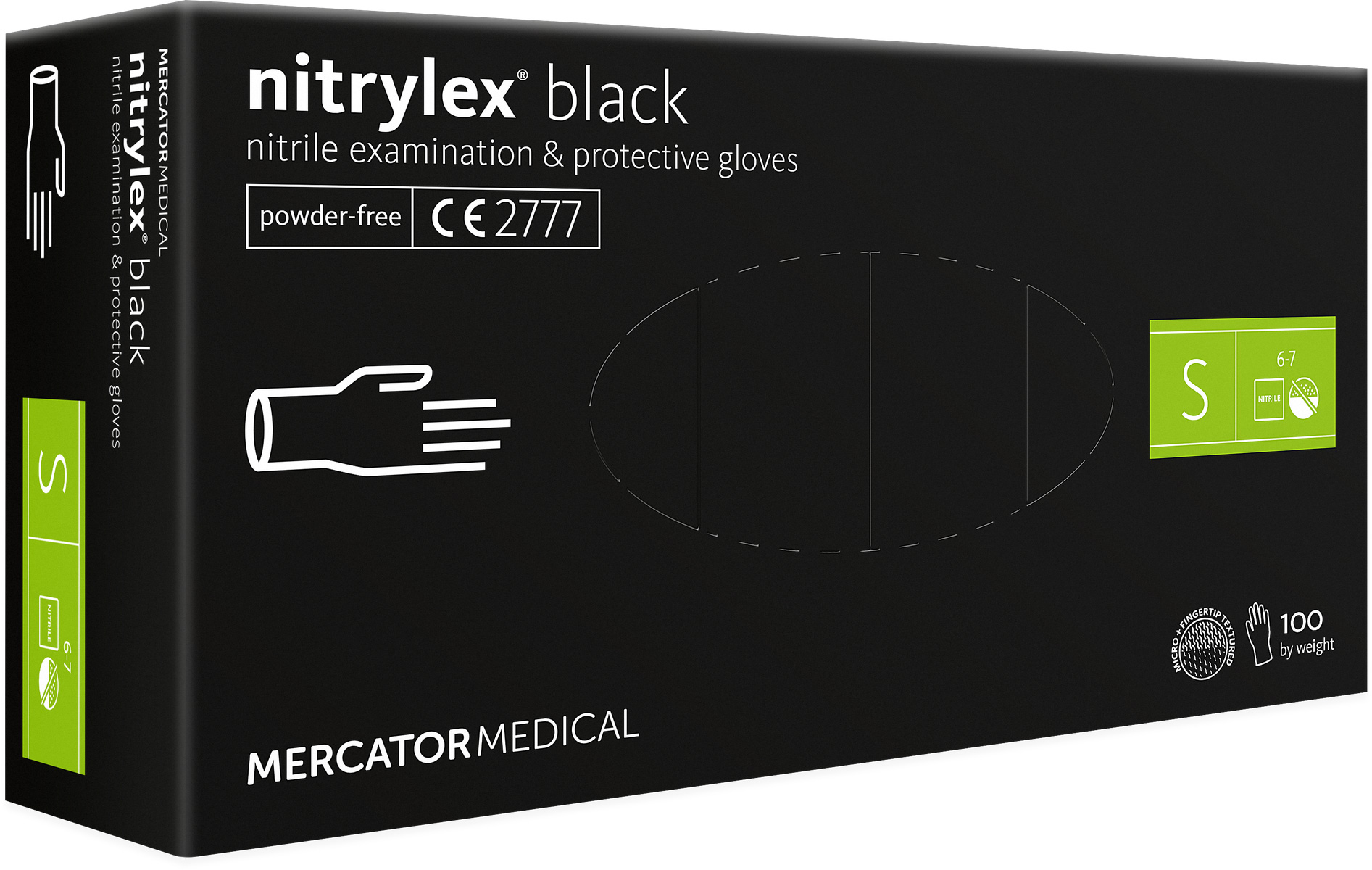 Levně FW Jednorázové rukavice NITRYLEX BLACK 100 ks - bez pudru Velikost: S