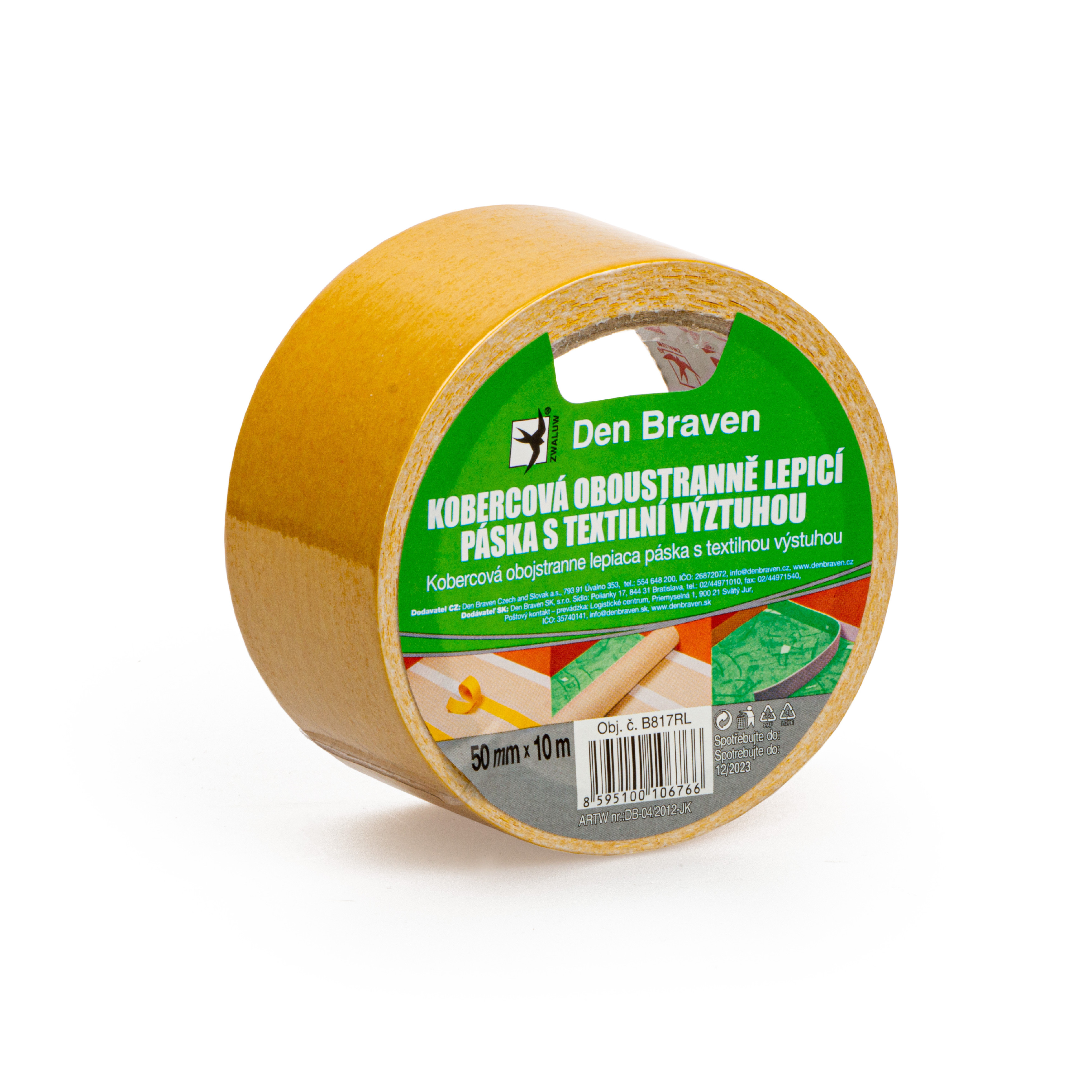 Den Braven Kobercová oboustranně lepící páska s textilní výztuhou, 50mm x 10 m