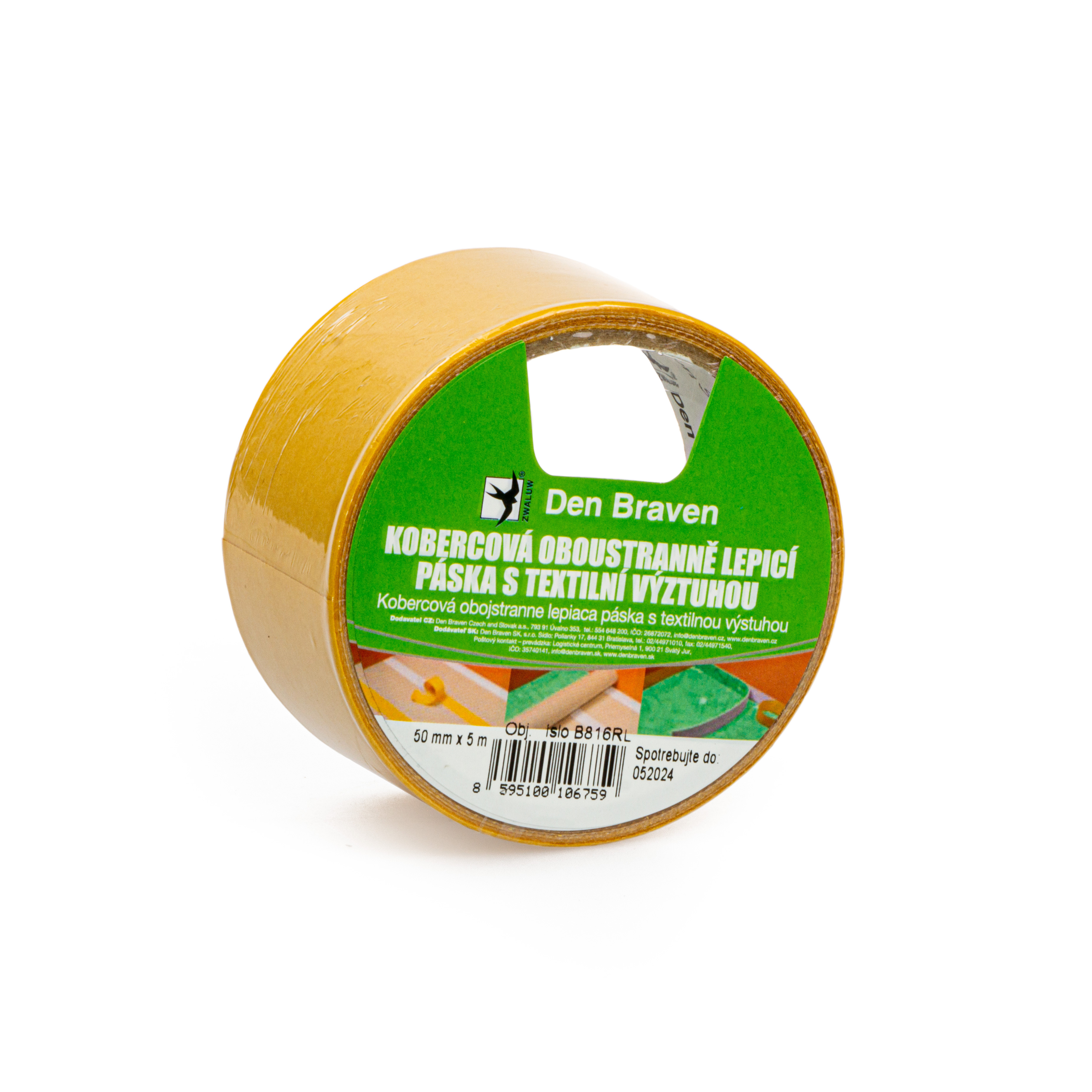 Den Braven Kobercová oboustranně lepící páska s textilní výztuhou, 50mm x 5 m