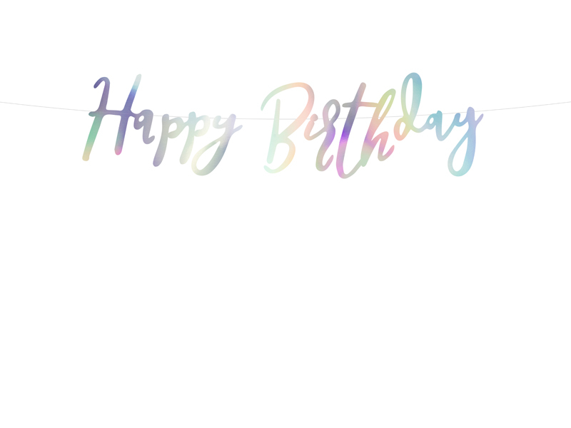 Levně PCo Girlanda - Happy Birthday, holografická 16.5 x 62 cm