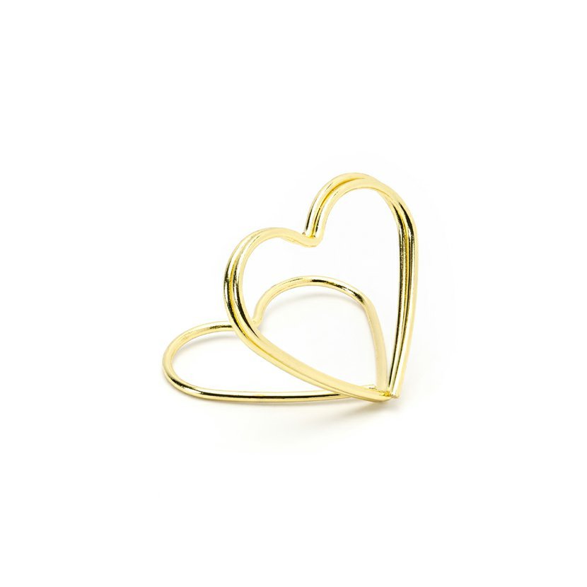 PCo Stojánek na jmenovky - srdce, zlatá 2,5 cm, 10 ks