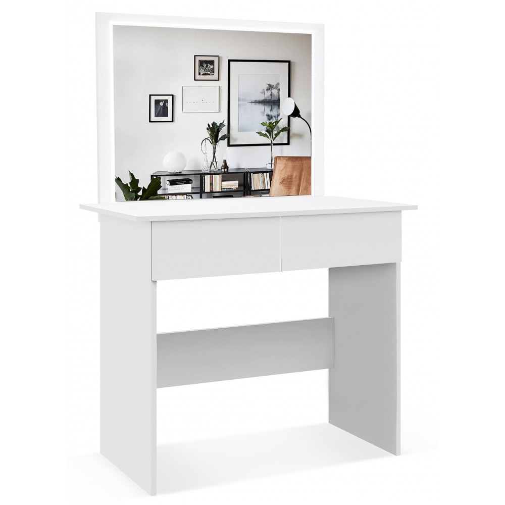 IDZ Toaletní stolek s LED osvětlením MINERVA, 94 cm Bílá