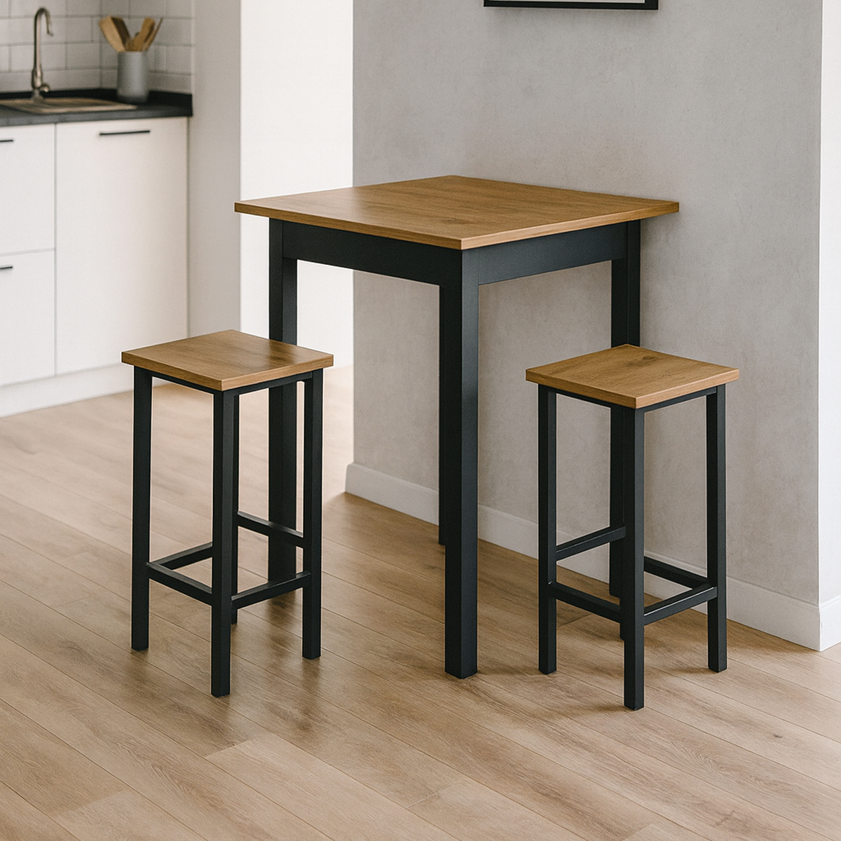 Dede Kuchyňský stůl MINI 60 x 60 cm -  dub přírodní / černá