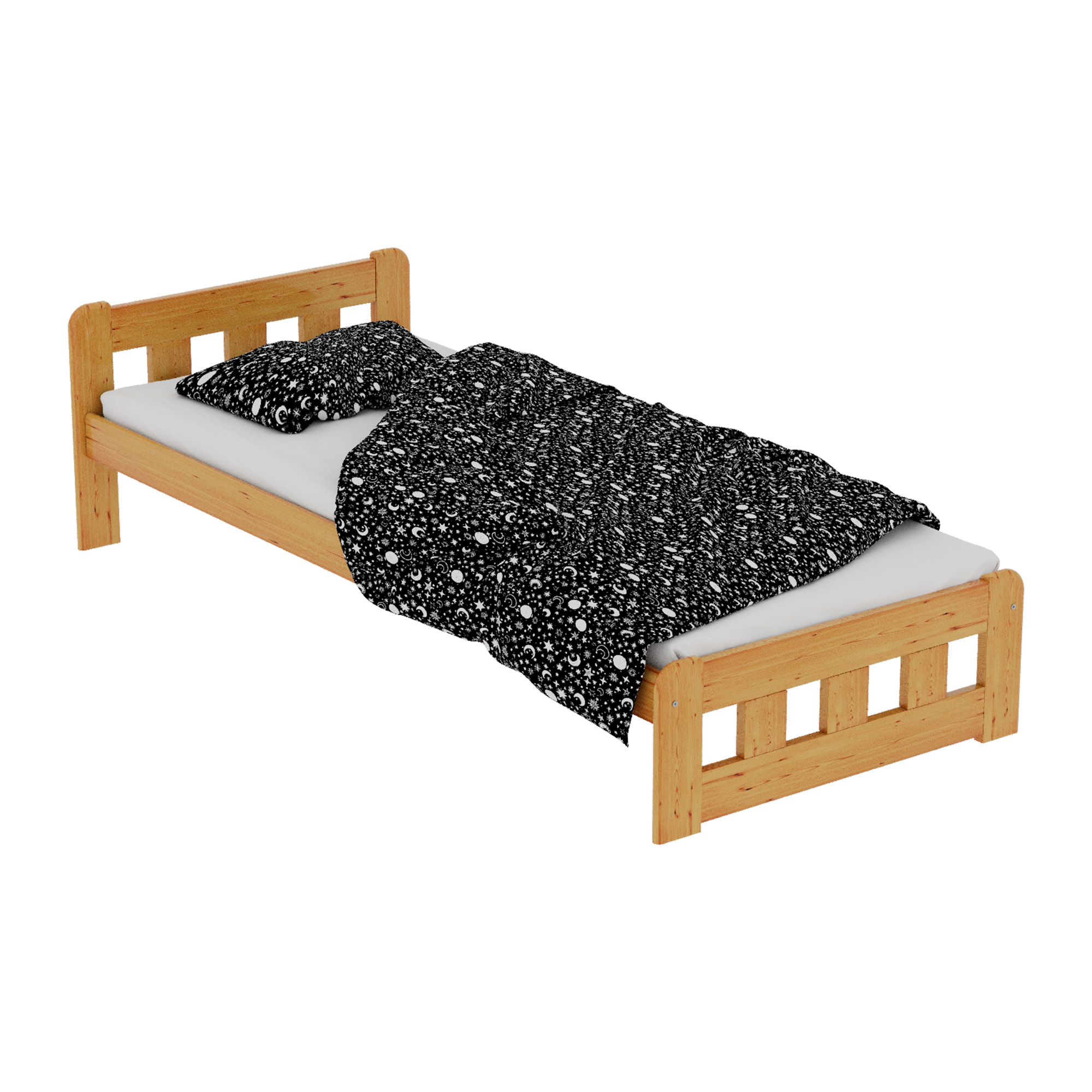 Levně Maxi Zvýšená postel z masivu Nikola 80 x 200 cm - barva Olše
