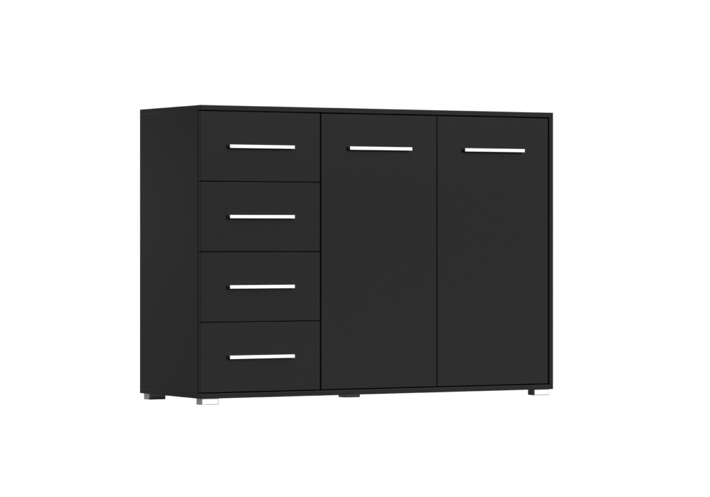 IDZ Komoda FRIDA 2D4S 01, 135 cm Černá