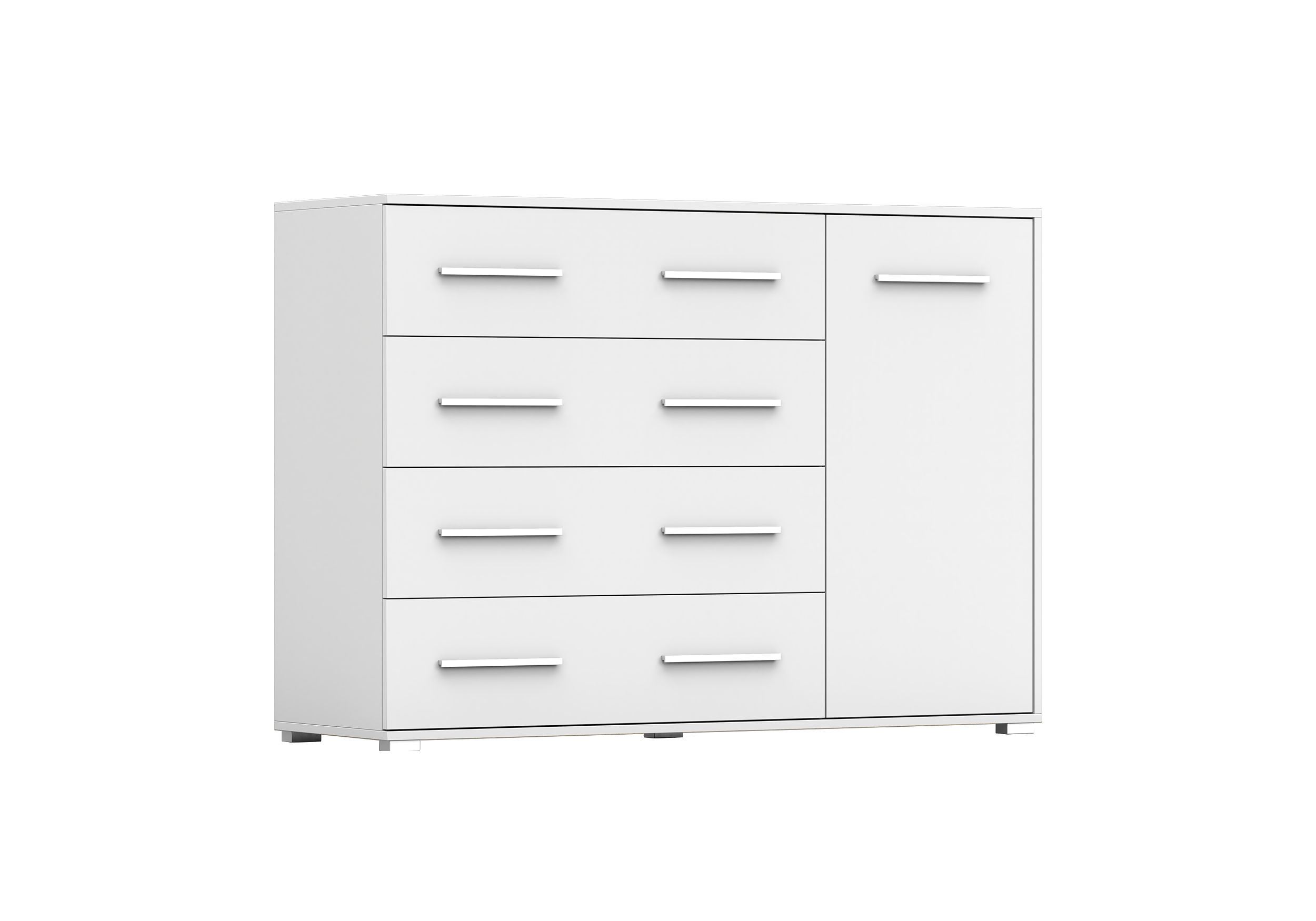 IDZ Komoda FRIDA 02 1D4S, 135 cm Bílá