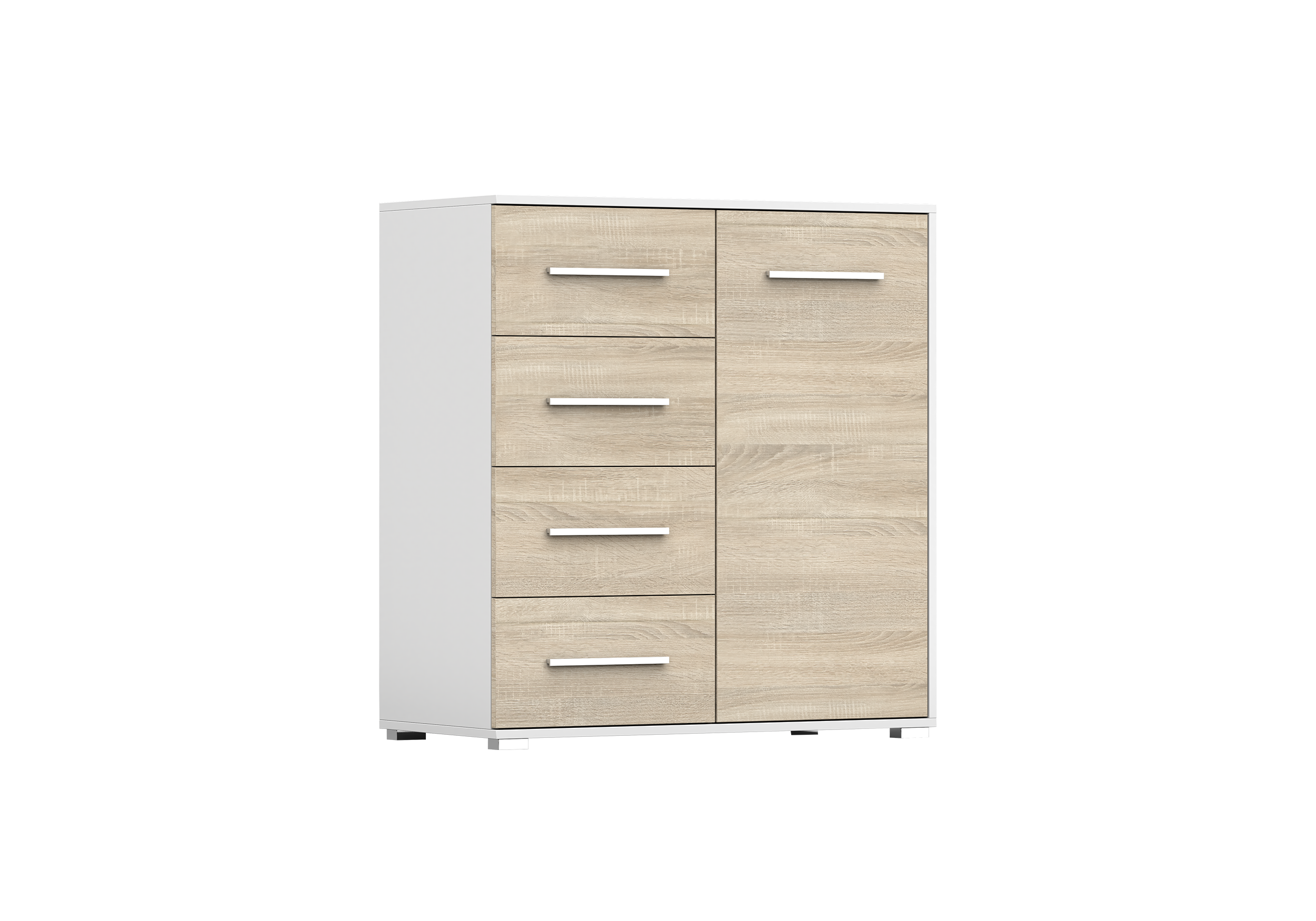 IDZ Komoda FRIDA MINI 1D4S 01, 90 cm Dub Sonoma / Bílá