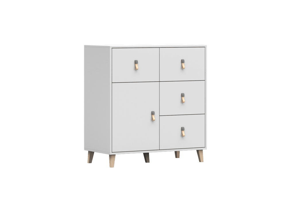 IDZ Komoda FIGO 4S1D 03, 90 cm Bílá