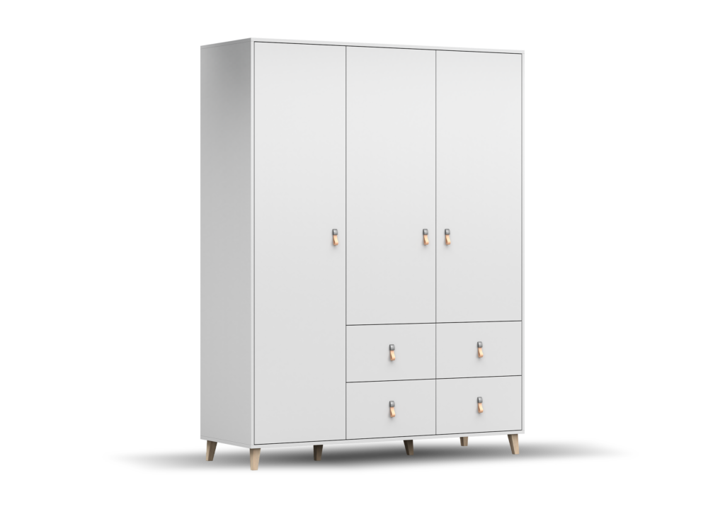 IDZ Šatní skříň FIGO 4S3D 19, 150 cm Bílá