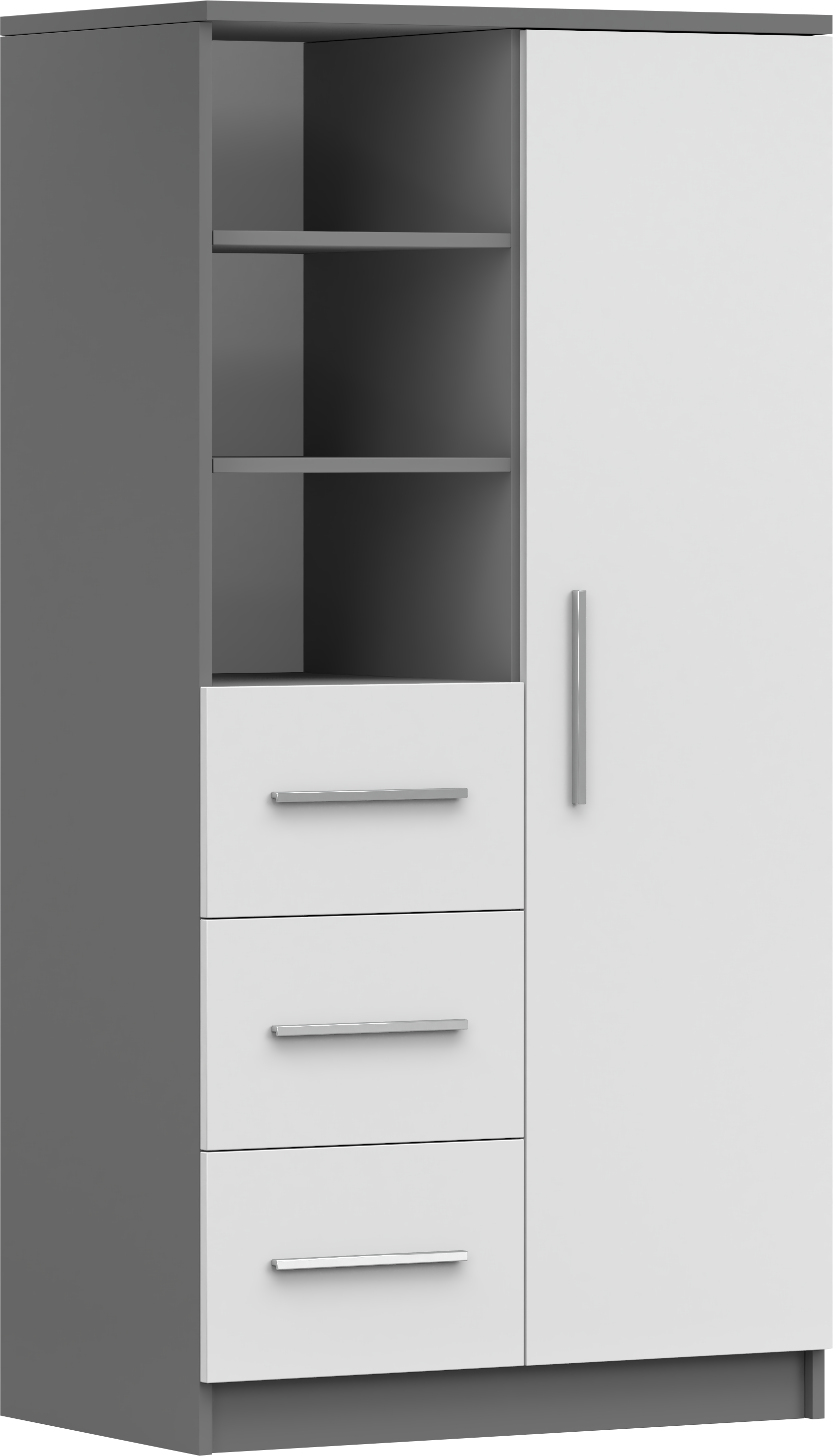 IDZ Knihovna OMEGA II 3S1D 05, 80 cm Bílá/Grafit