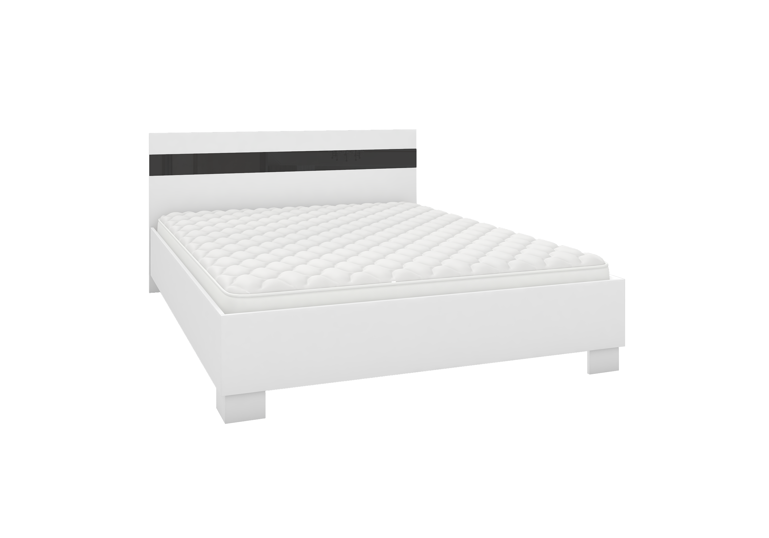 IDZ Postel LUCCA 160x200 cm 31, Bílá/Černý lesk
