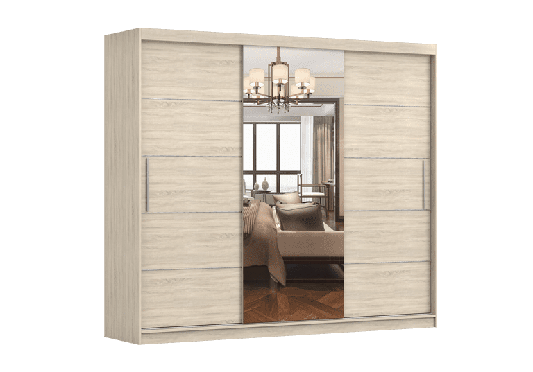 IDZ Šatní skříň ALBA I se zrcadlem, 250 cm Barva dřeva: Sonoma