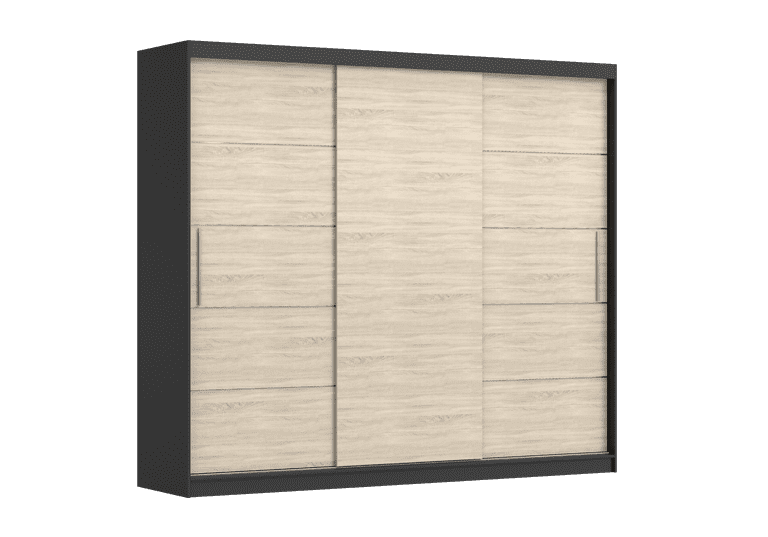 IDZ Šatní skříň ALBA II bez zrcadla, 250 cm Barva dřeva: Černá + Sonoma