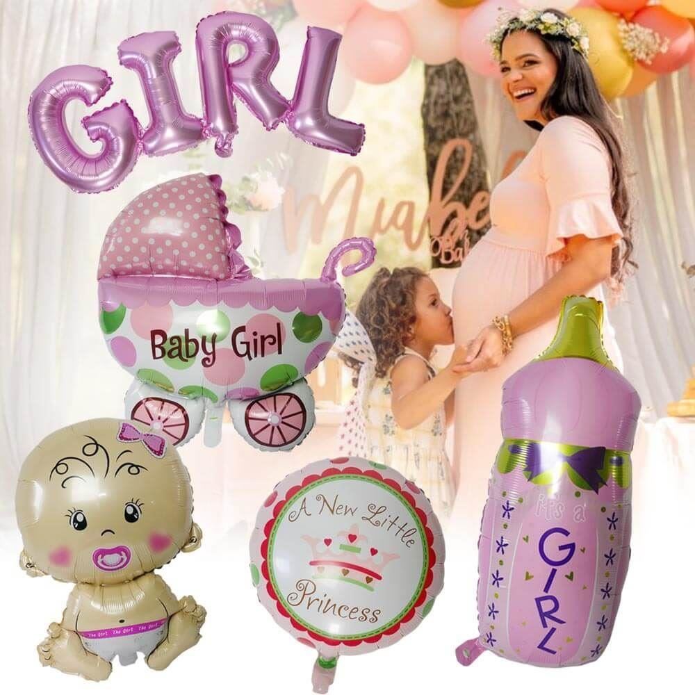 4L Baby shower - fóliové balónky 5 ks - Je to holčička