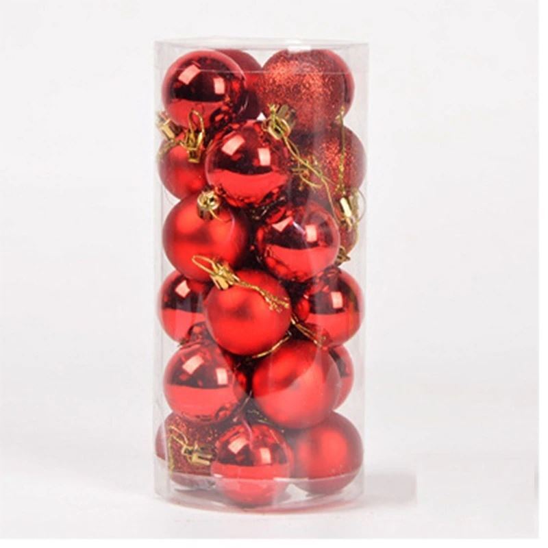 4L Sada vánočních ozdob 24 ks - červené